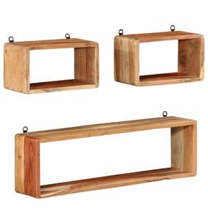 3-tlg. Würfelregal-Set Massivholz Akazie