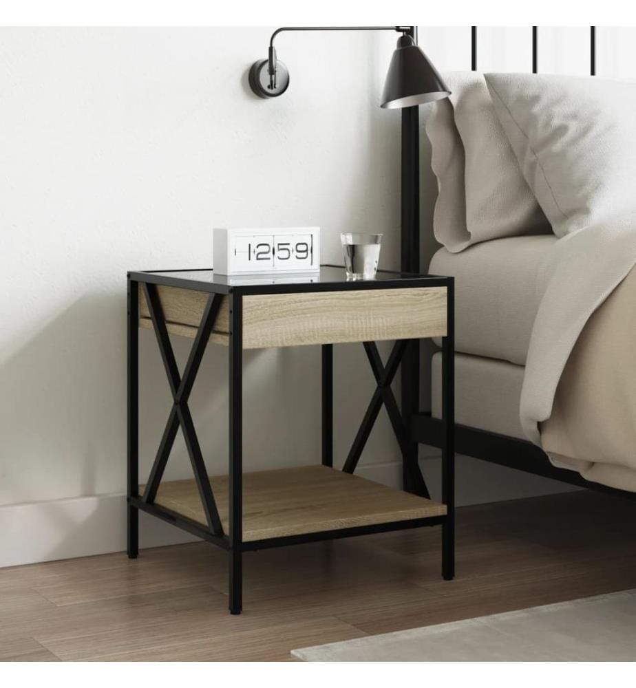 Nachttisch mit Infinity-LED Sonoma-Eiche 40x40x49 cm