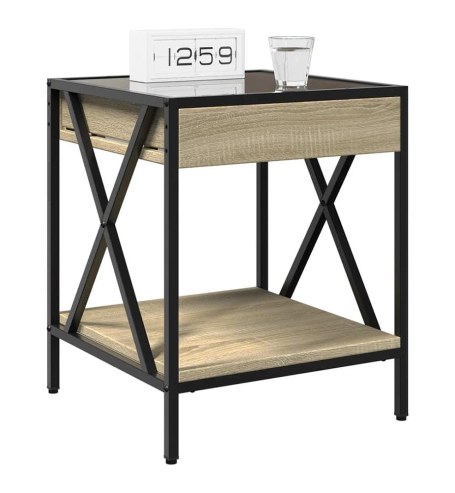 Nachttisch mit Infinity-LED Sonoma-Eiche 40x40x49 cm