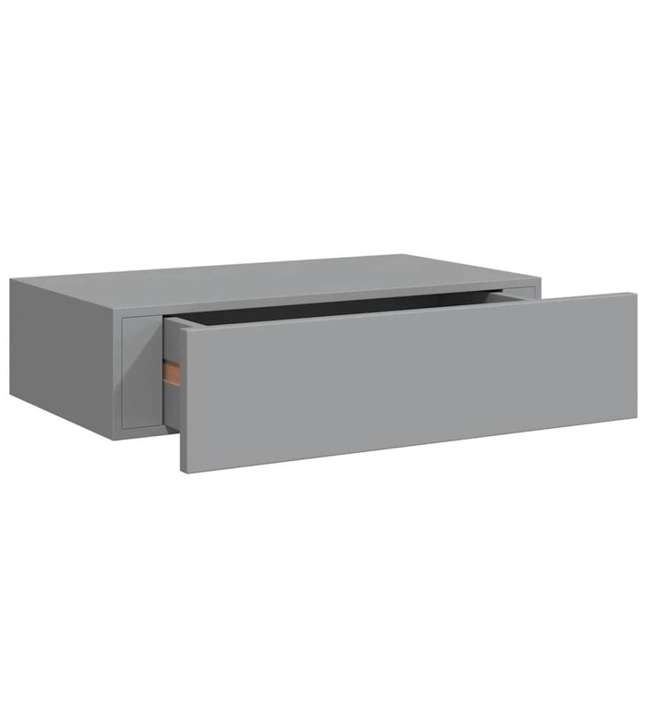 Wandregale mit Schubladen 2 Stk. Grau 40x23,5x10 cm MDF