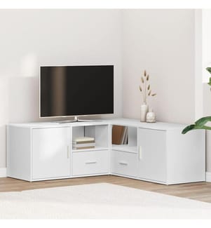 Eckregal Weiss 200x40x45 cm Holzwerkstoff