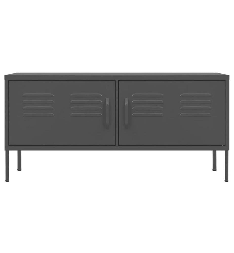 Meuble TV Anthracite 105x35x50 cm Acier