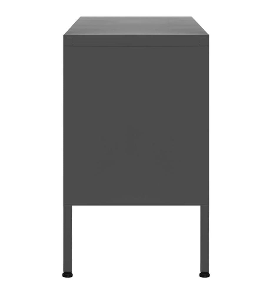 Meuble TV Anthracite 105x35x50 cm Acier