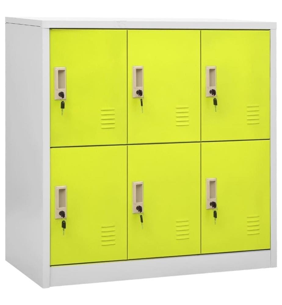 Armoire à casiers Gris clair et vert 90x45x92,5 cm Acier