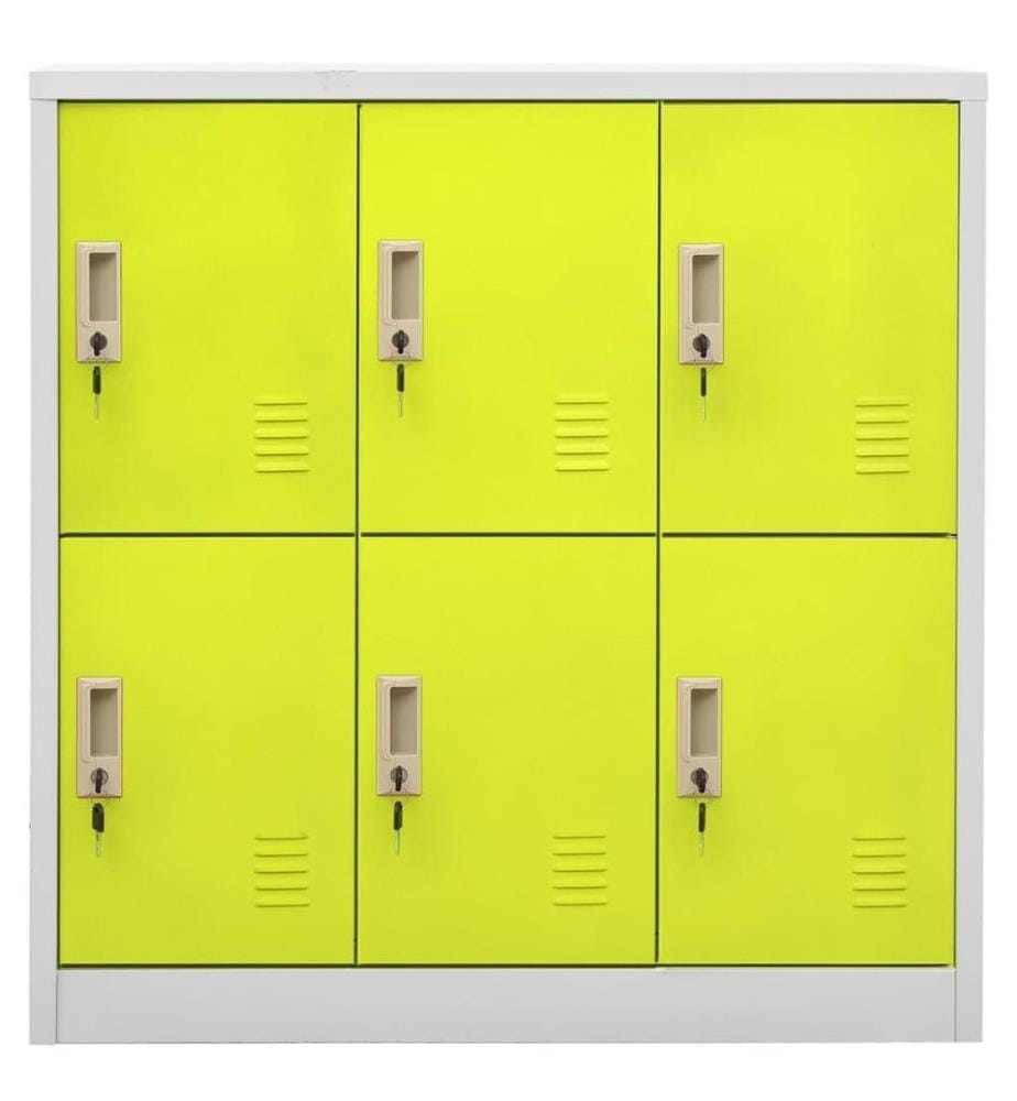 Armoire à casiers Gris clair et vert 90x45x92,5 cm Acier