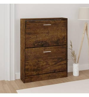 Schuhschrank Räuchereiche 59x17x81 cm Holzwerkstoff