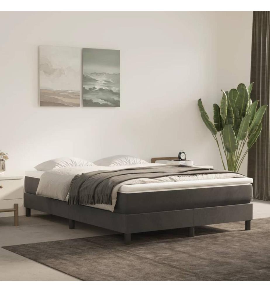 Matelas de lit à ressorts ensachés Gris foncé 140x190x20 cm