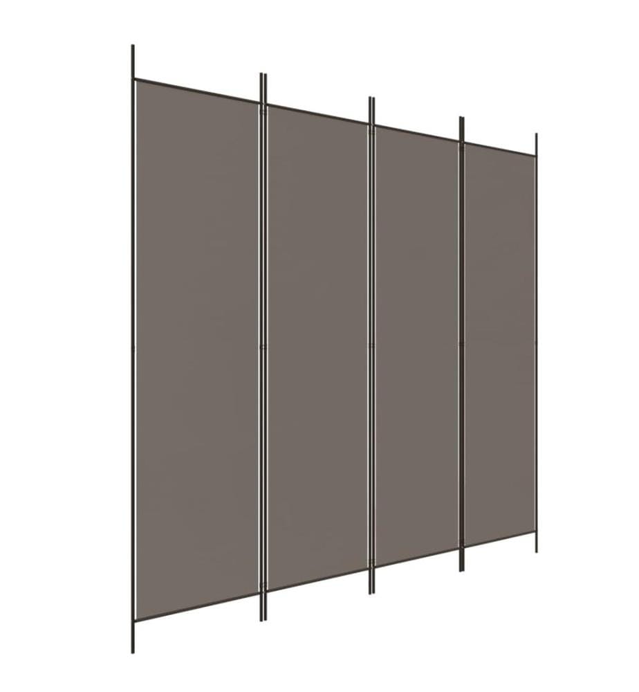 4-tlg. Paravent Anthrazit 200x220 cm Stoff