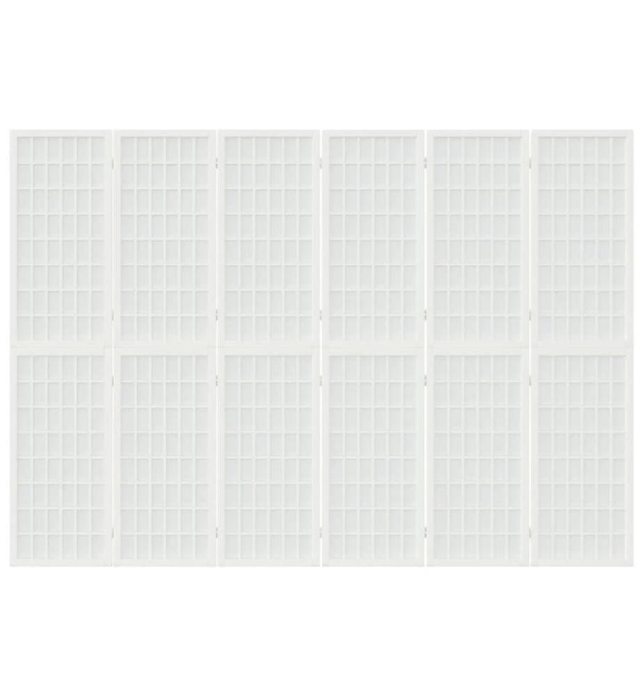Cloison de séparation pliable 6 panneaux 240x170 cm Blanc
