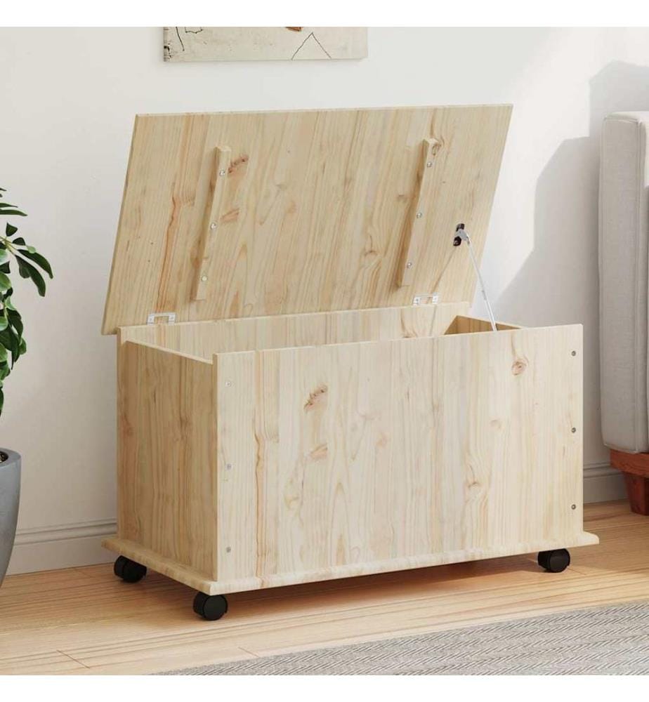Truhe mit Rollen ALTA 73x39,5x43 cm Massivholz Kiefer