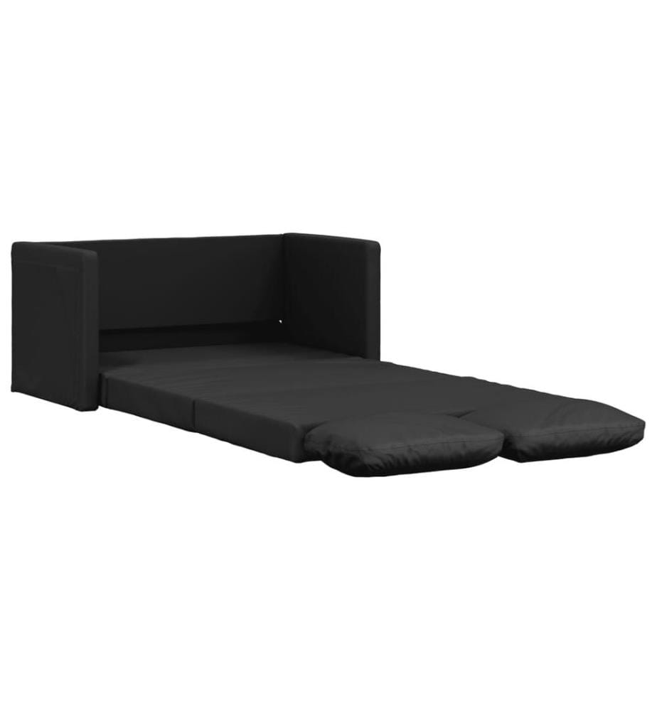 Bodensofa mit Schlaffunktion Schwarz 112x174x55 cm Kunstleder