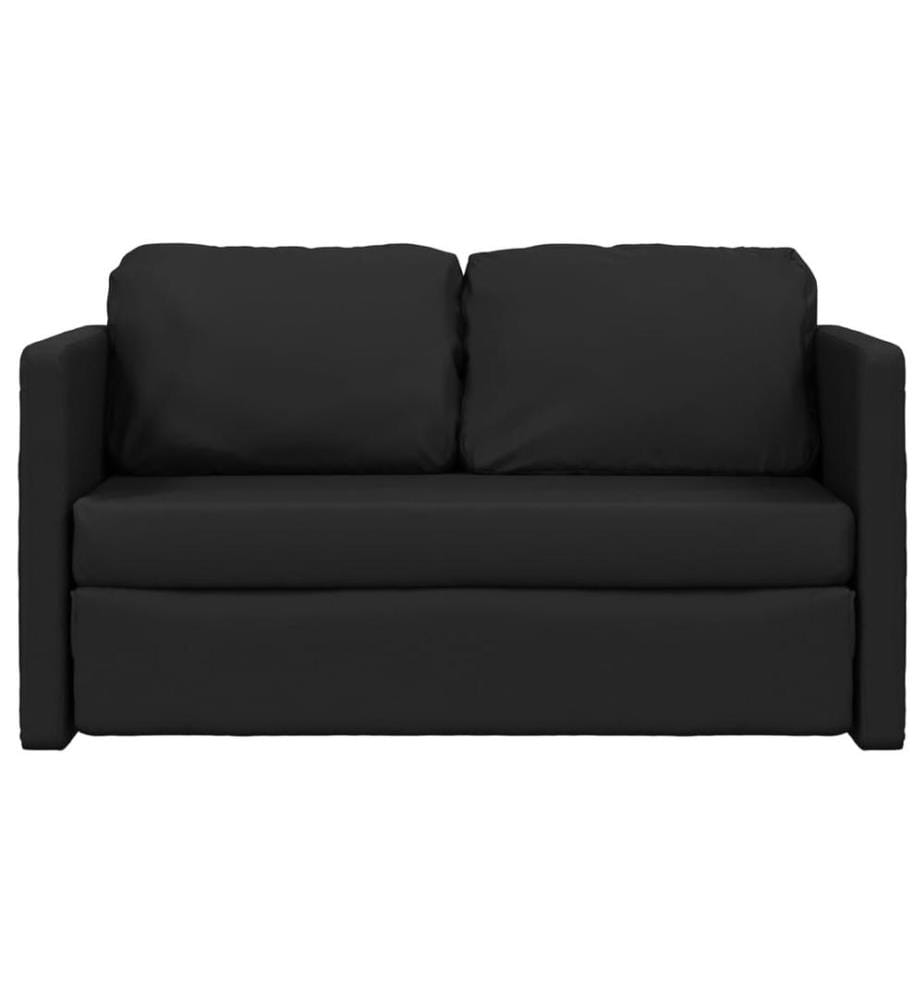 Bodensofa mit Schlaffunktion Schwarz 112x174x55 cm Kunstleder