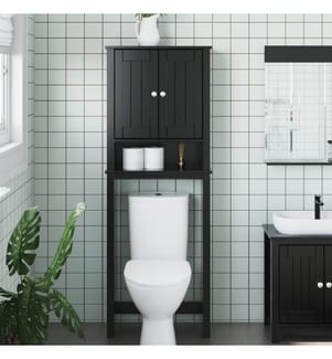 Rangement au-dessus de la cuvette BERG noir bois massif