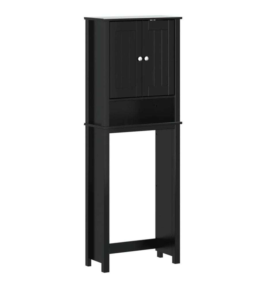 Toilettenschrank BERG Schwarz 60x27x164,5 cm Massivholz