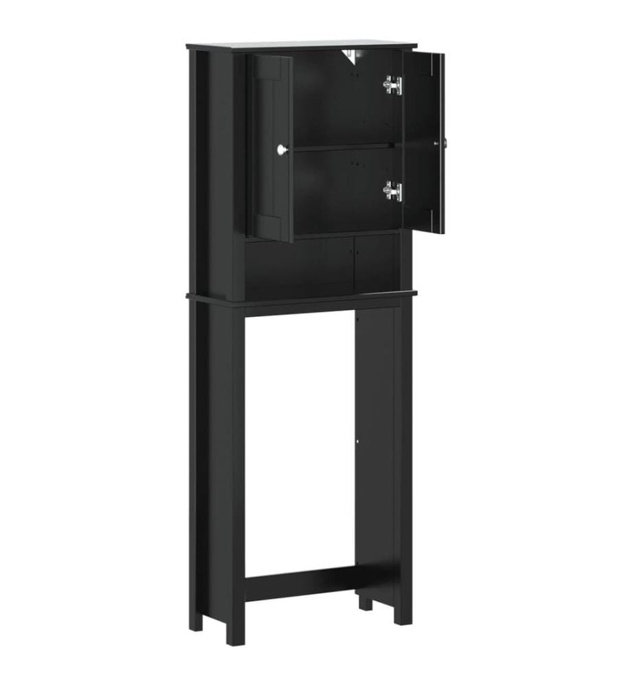 Toilettenschrank BERG Schwarz 60x27x164,5 cm Massivholz
