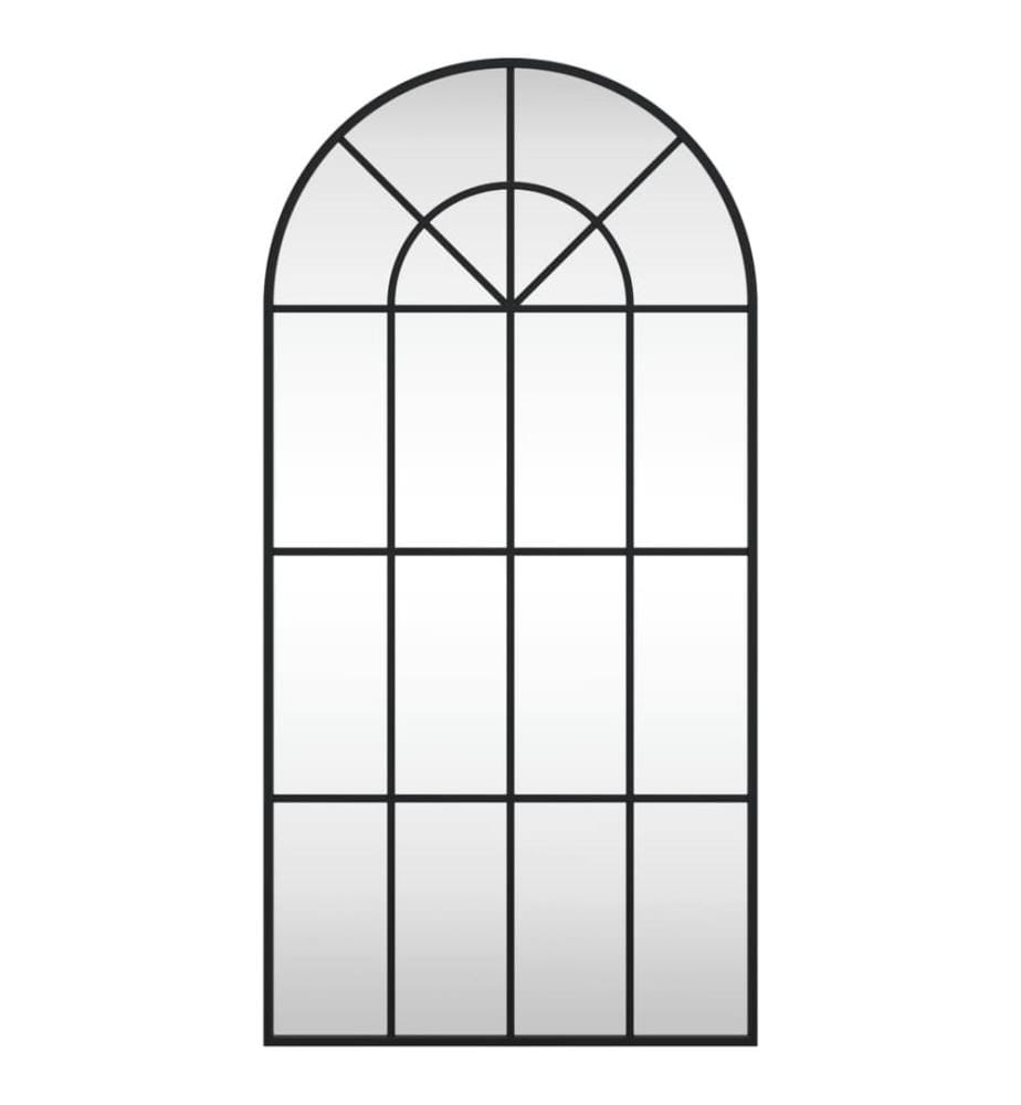 Wandspiegel Schwarz 50x100 cm Gewölbt Eisen