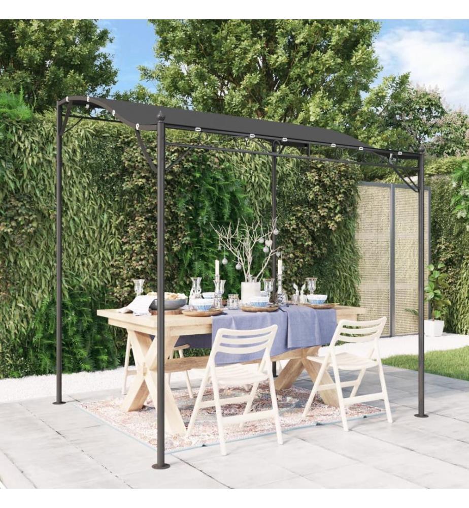 Auvent anthracite 2x2,3 m 180 g/m² tissu et acier