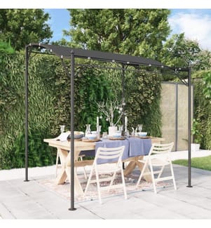 Auvent anthracite 2x2,3 m 180 g/m² tissu et acier