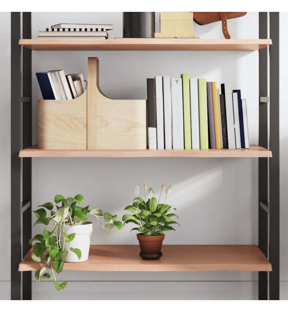 Wandregal Hellbraun 100x40x2 cm Massivholz Eiche Behandelt