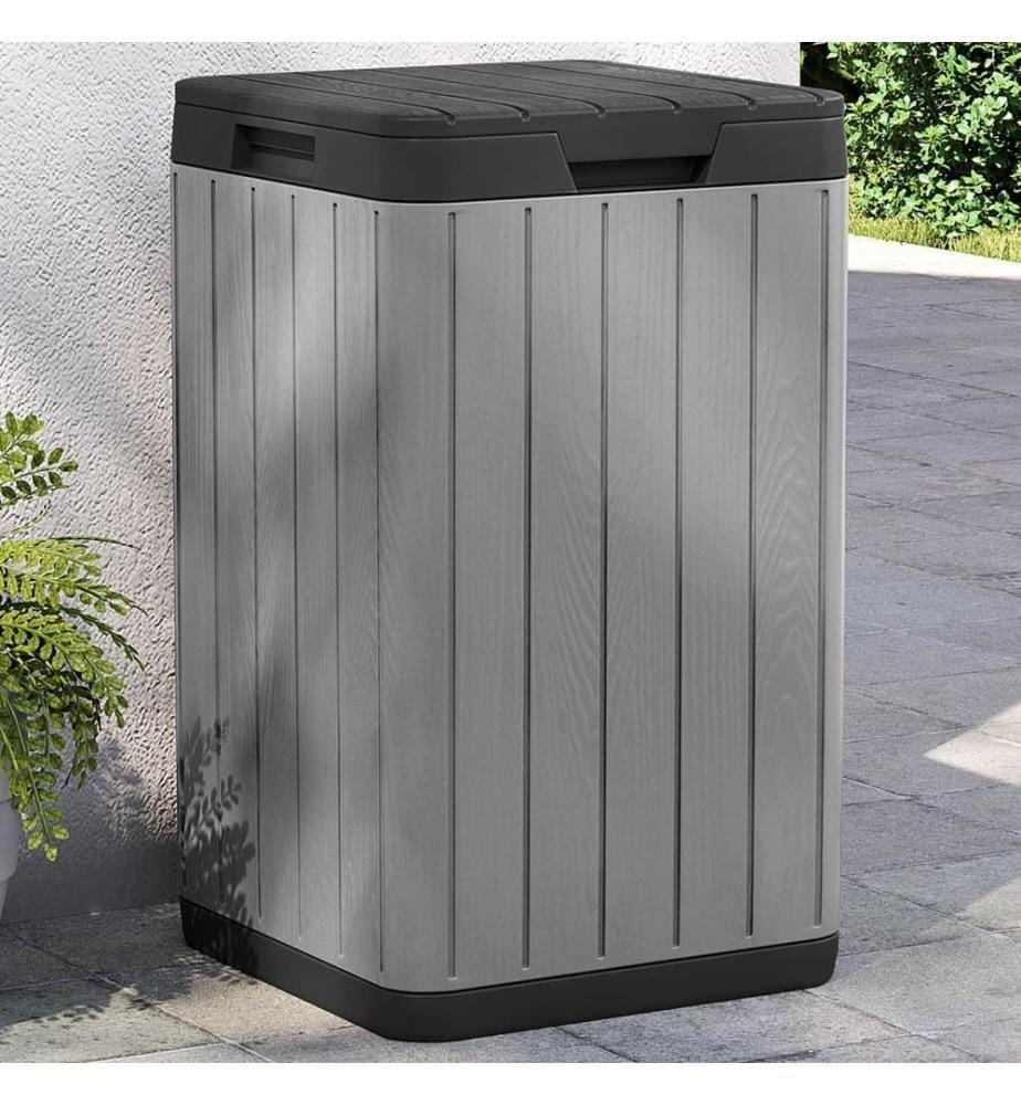 Outdoor-Mülltonne Grau 38x38x65 cm PP
