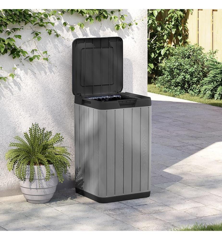 Outdoor-Mülltonne Grau 38x38x65 cm PP