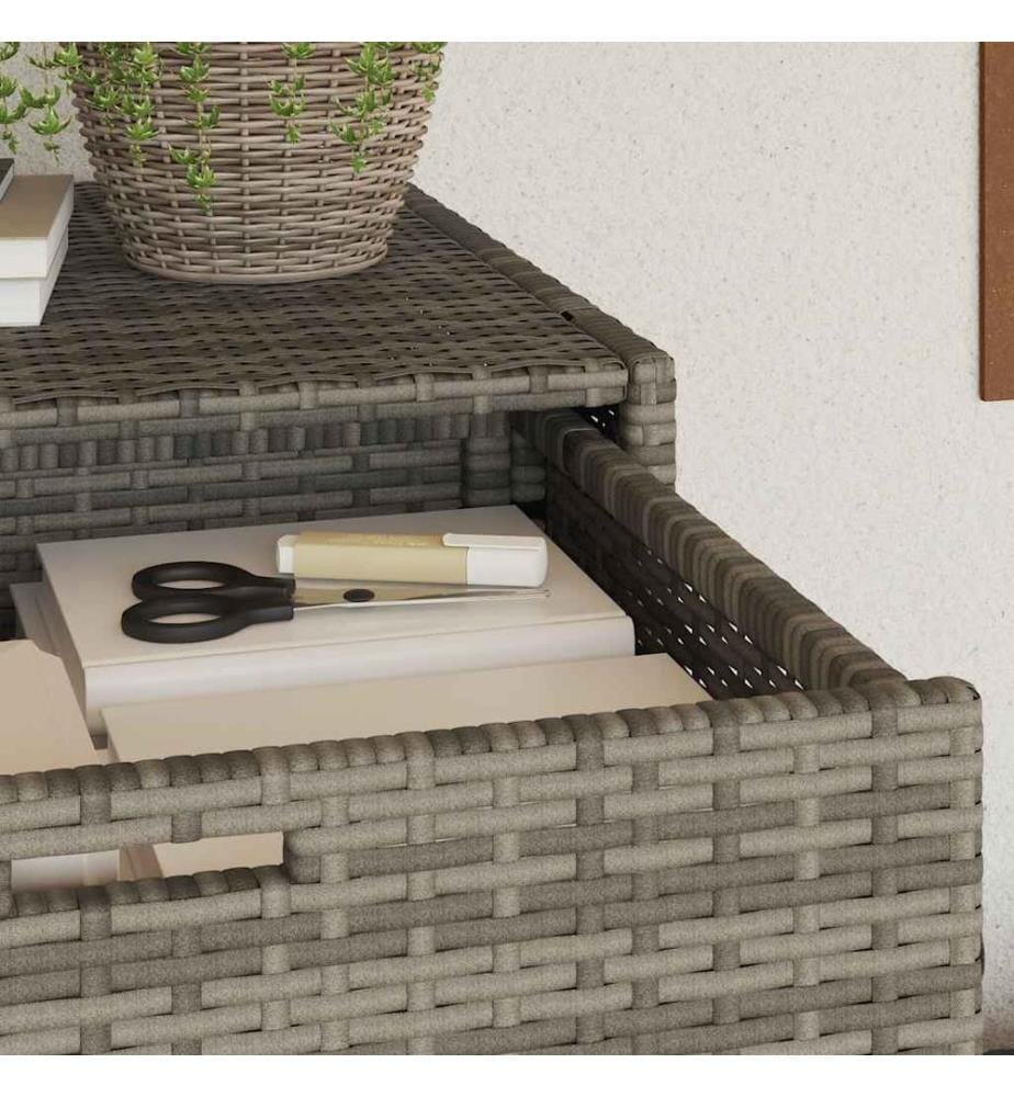 Gartenschrank Grau 105x55x113 cm Poly Rattan