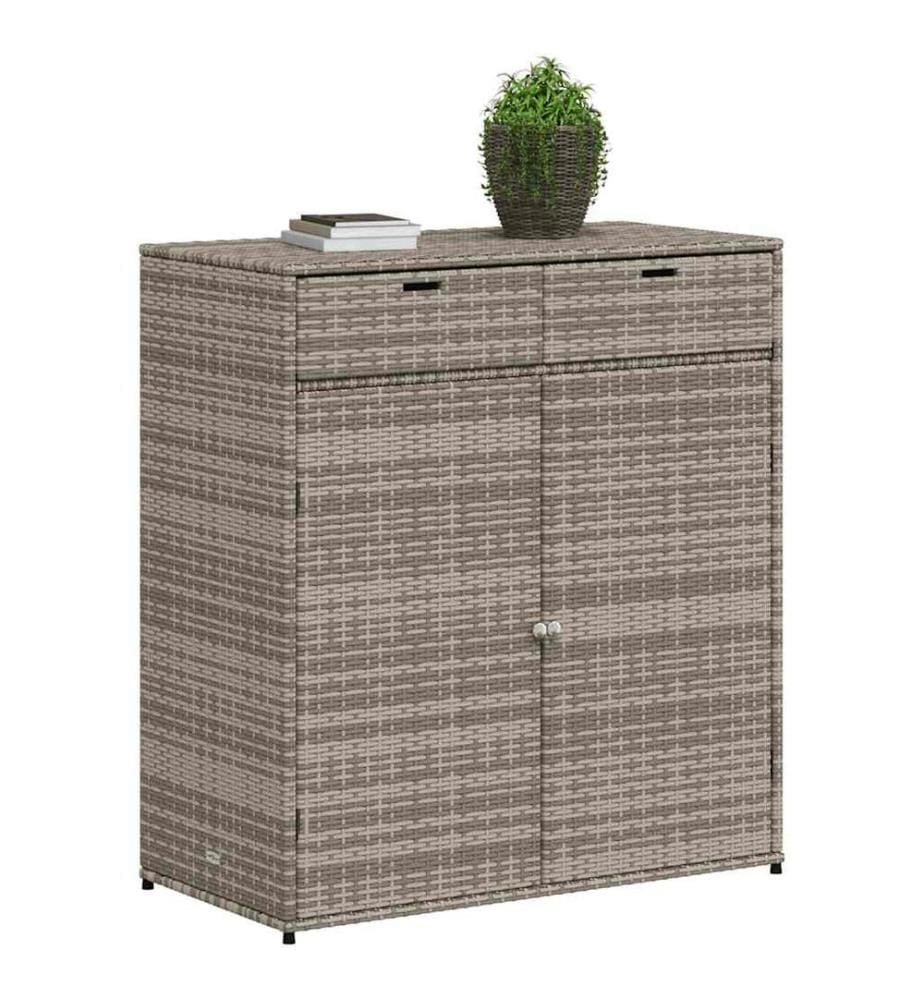 Gartenschrank Grau 105x55x113 cm Poly Rattan