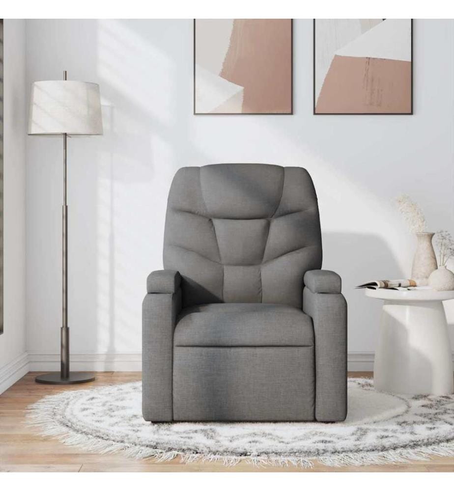 Fauteuil de massage inclinable Gris foncé Tissu