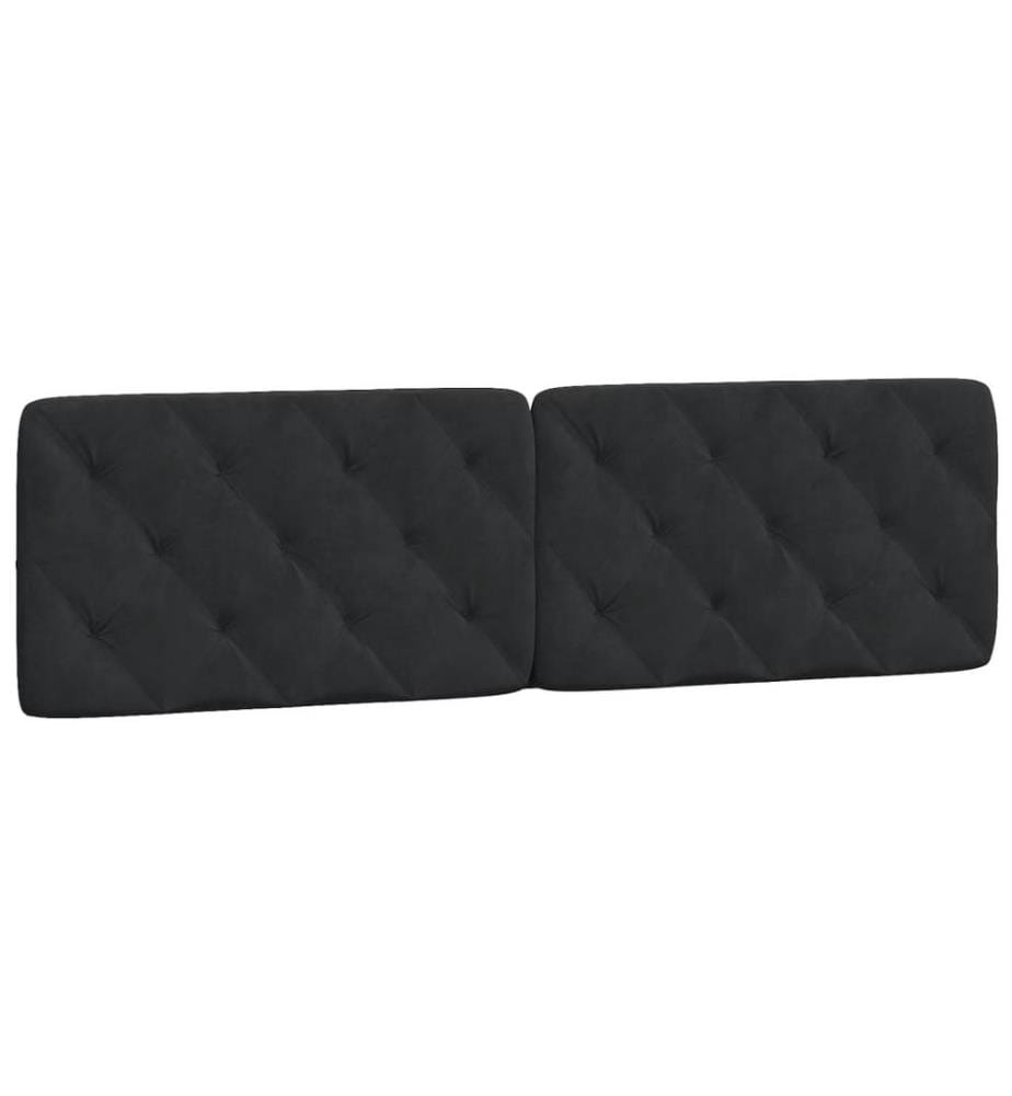 Coussin de tête de lit noir 180 cm velours