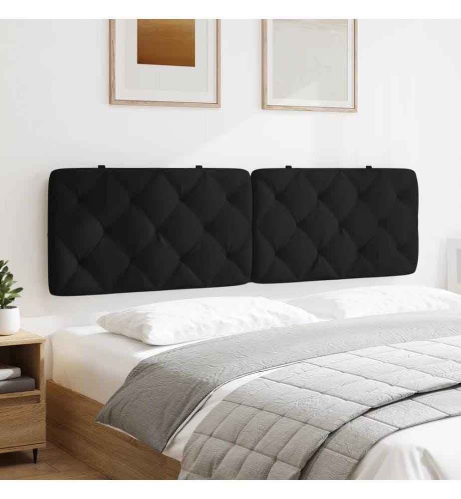 Coussin de tête de lit noir 180 cm velours