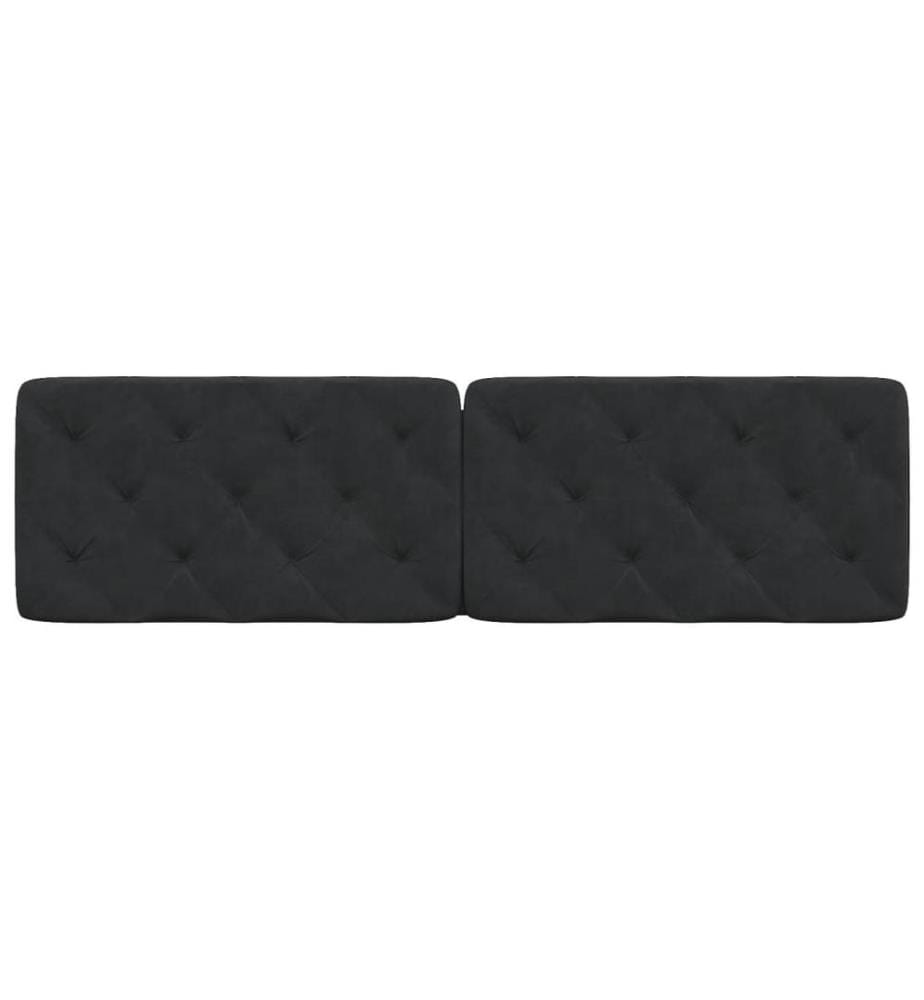 Coussin de tête de lit noir 180 cm velours