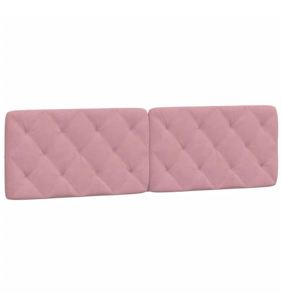 Coussin de tête de lit rose 180 cm velours