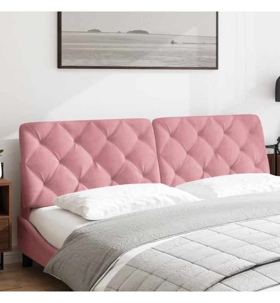 Coussin de tête de lit rose 180 cm velours