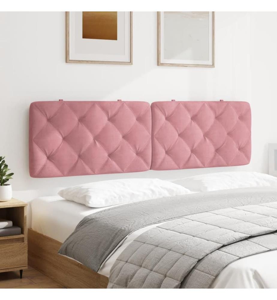 Coussin de tête de lit rose 180 cm velours