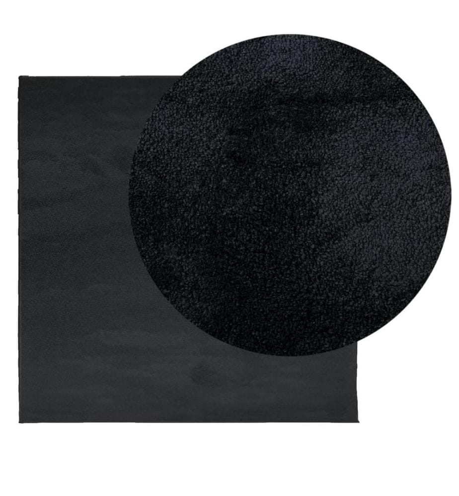 Tapis OVIEDO à poils courts noir 200x200 cm