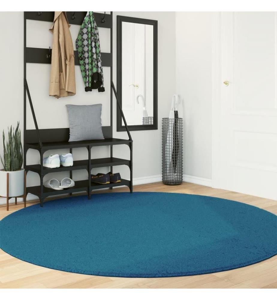 Teppich OVIEDO Kurzflor Türkis Ø 200 cm