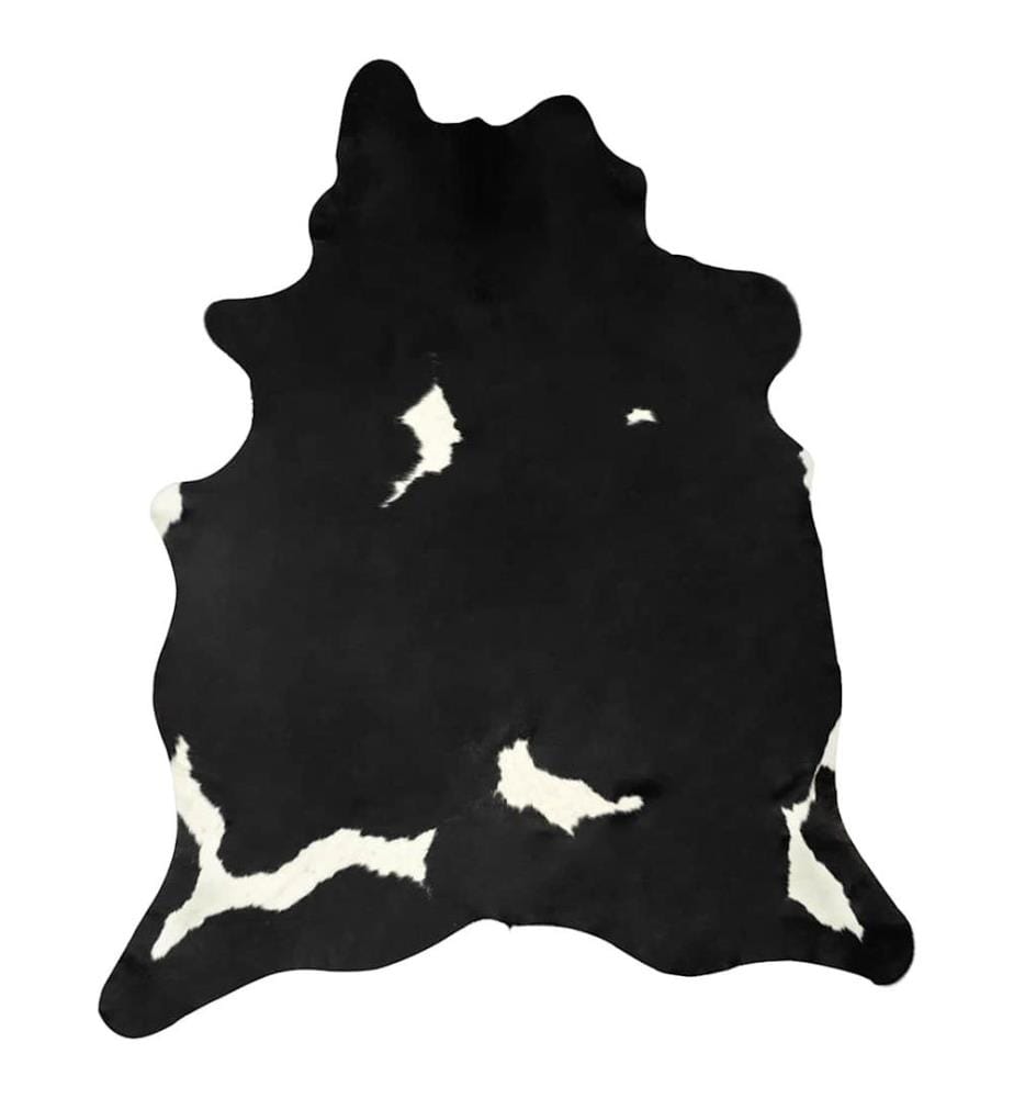 Tapis en peau de vache véritable noir et blanc 180x220 cm