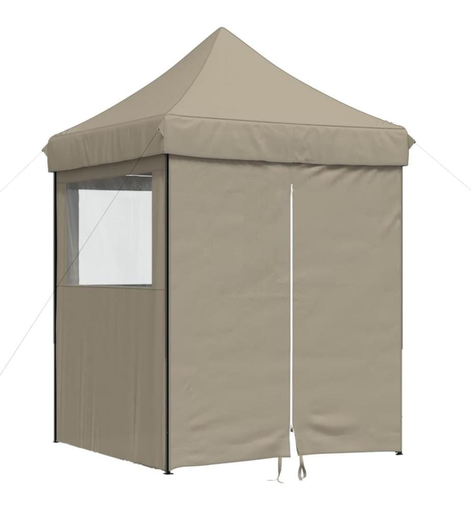 Tente de réception pliable escamotable 4 parois latérales taupe