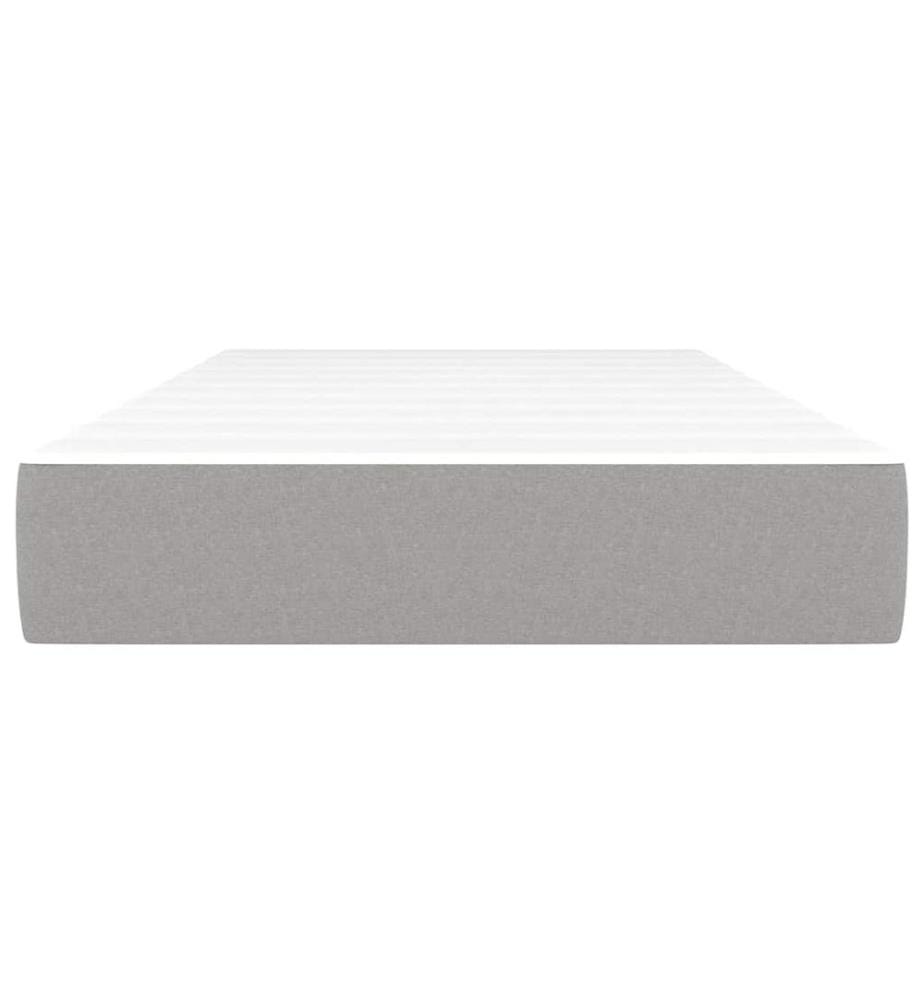 Matelas de lit à ressorts ensachés gris clair 120x190x20 cm