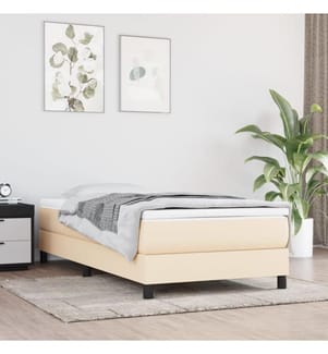 Matelas de lit à ressorts ensachés crème 120x190x20 cm Tissu