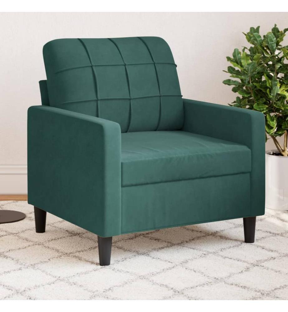 Fauteuil Vert foncé 60 cm Velours