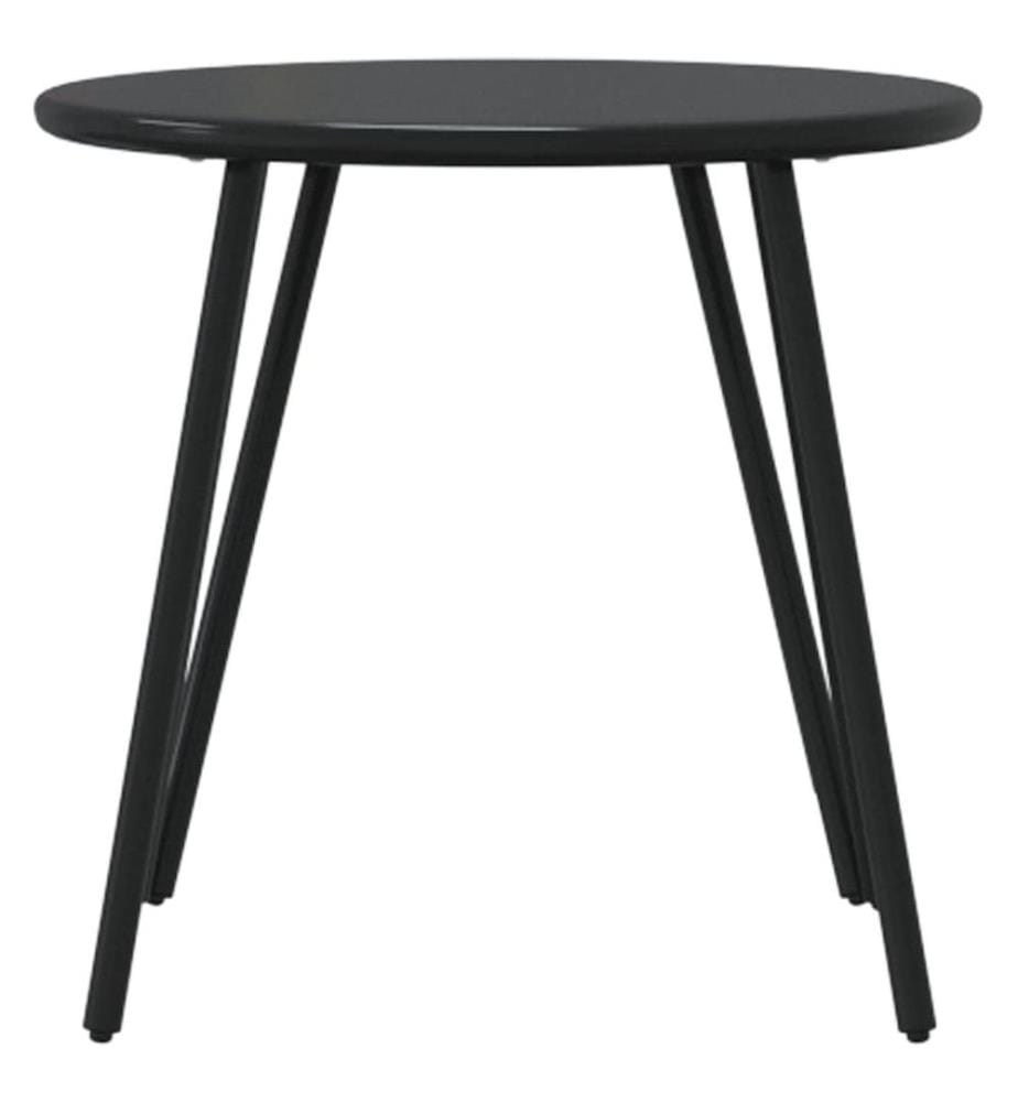 Garten-Couchtisch 2 Stk. Rund Schwarz Pulverbeschichteter Stahl