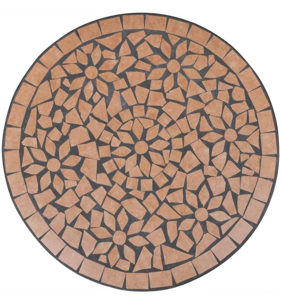 Bistrotisch Terrakotta-Rot 60 cm Mosaik