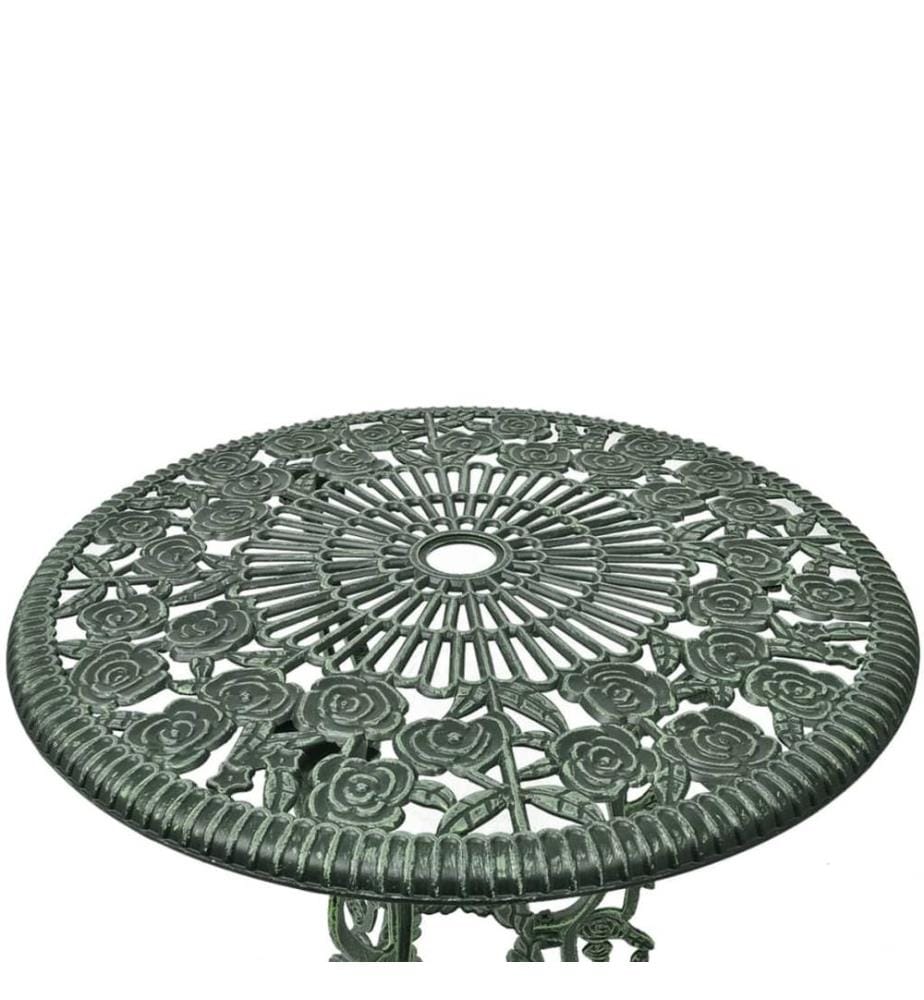 3-tlg. Bistro-Set Aluminiumguss Grün