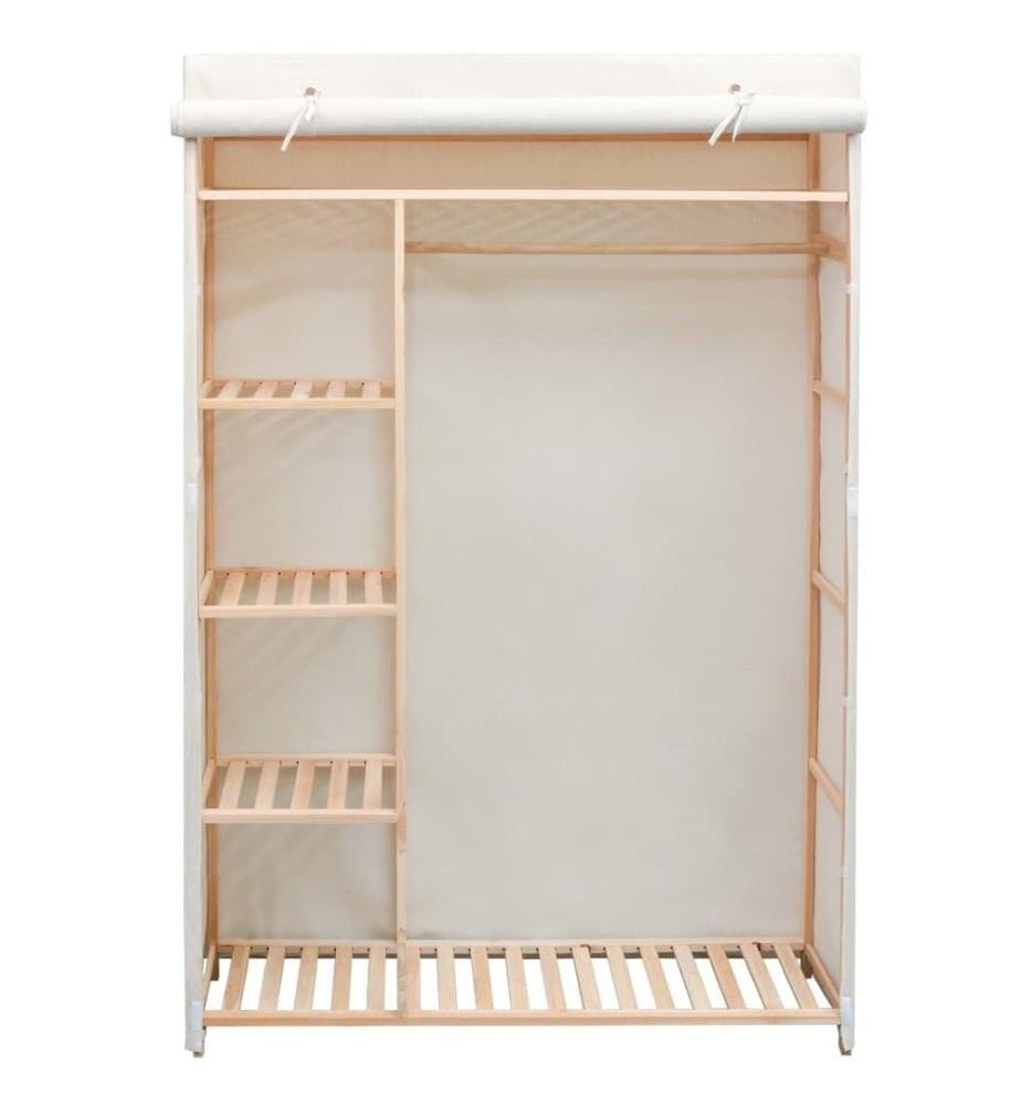 Schrank Stoff und Kiefernholz 110 x 40 x 170 cm