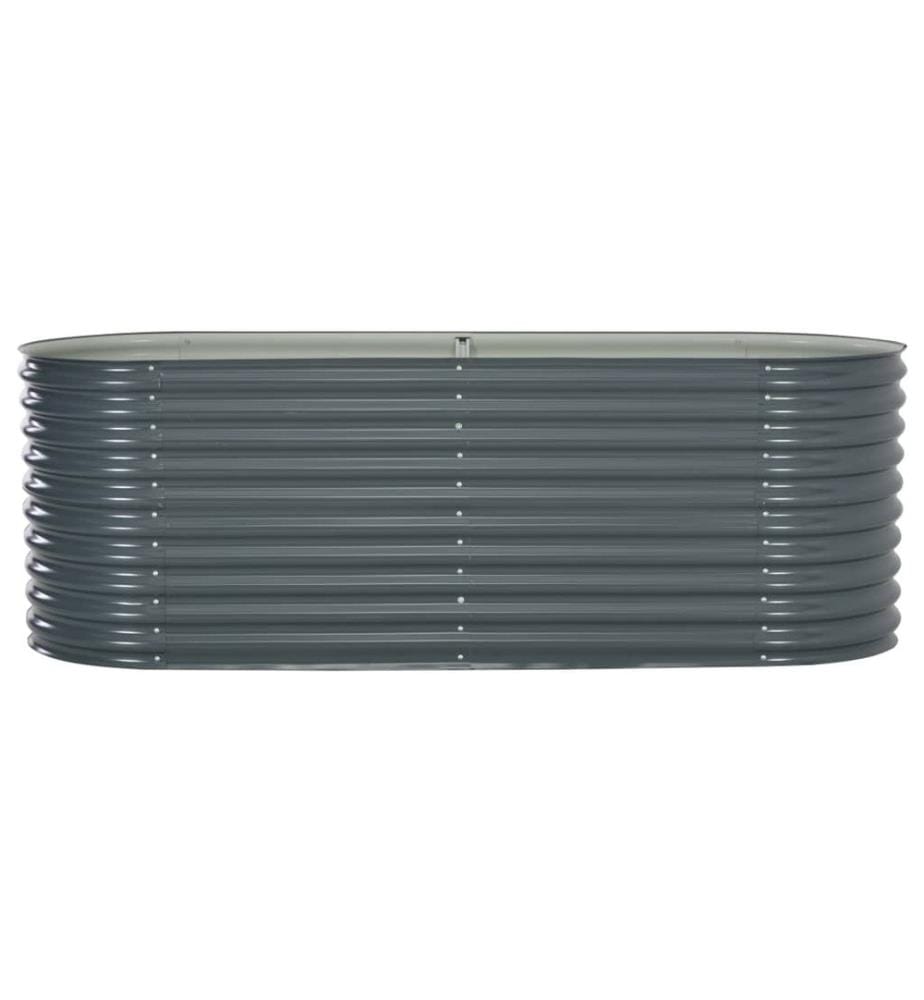 Lit surélevé de jardin 240x80x81 cm Acier galvanisé Gris