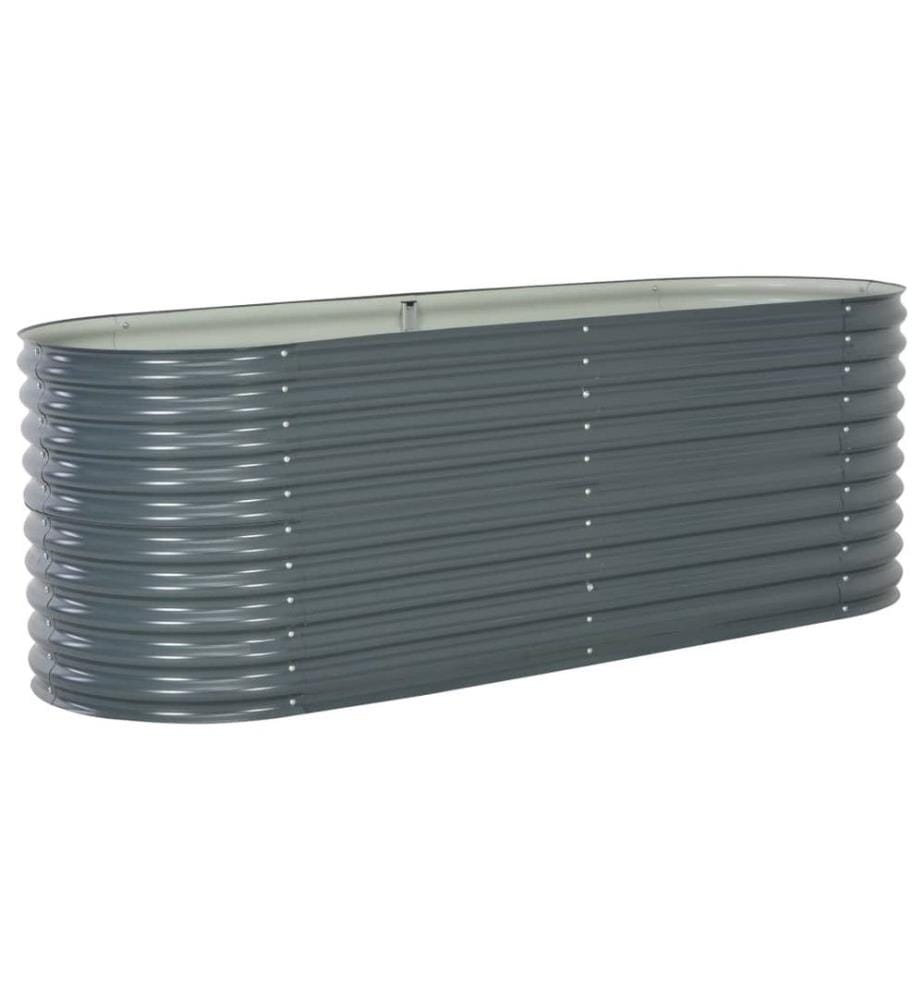 Lit surélevé de jardin 240x80x81 cm Acier galvanisé Gris