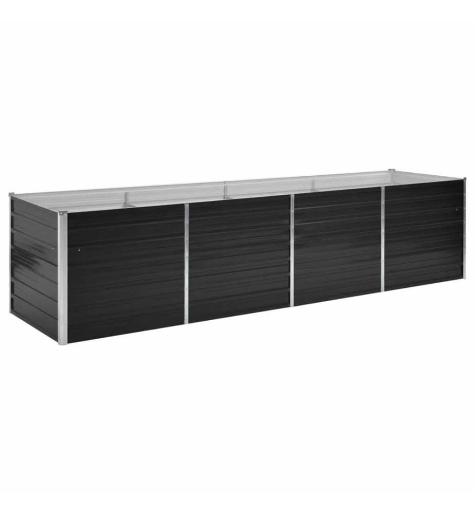 Garten-Hochbeet Anthrazit 320 x 80 x 77 cm Verzinkter Stahl