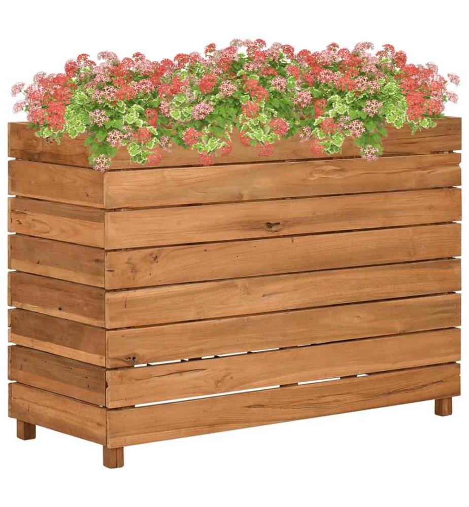 Hochbeet 100x40x72 cm Teak Altholz und Stahl