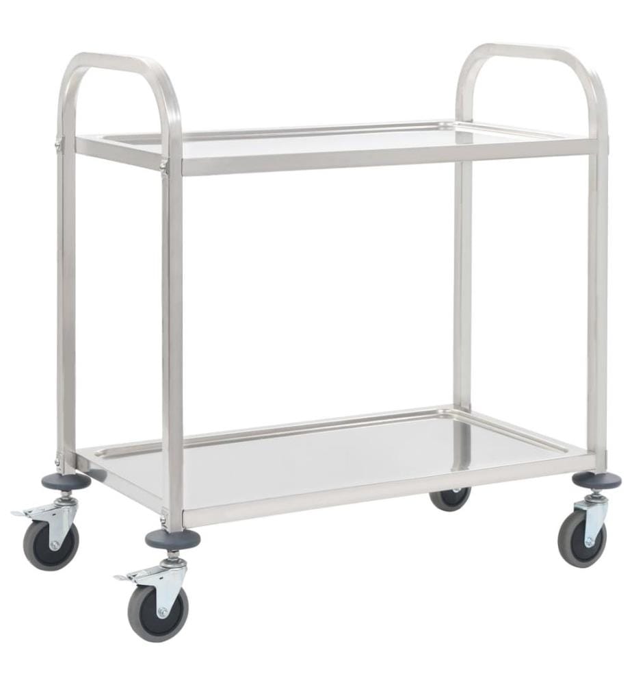 2-Stufiger Servierwagen 95 x 45 x 83,5 cm Edelstahl